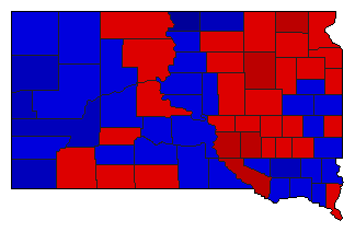 1956 South Dakota County Map of General Election Results for Senator
