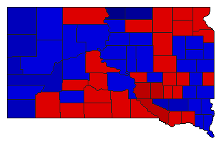 1956 South Dakota County Map of General Election Results for Lt. Governor