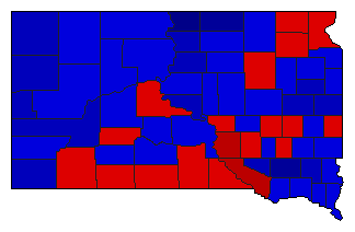 1956 South Dakota County Map of General Election Results for Attorney General