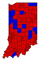 1958 Indiana County Map of General Election Results for Senator