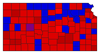 1958 Kansas County Map of General Election Results for Governor