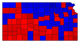 1958 Kansas County Map of General Election Results for Lt. Governor