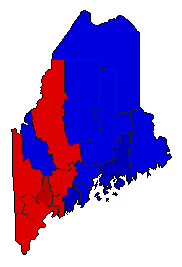 1958 Maine County Map of General Election Results for Governor