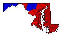1958 Maryland County Map of General Election Results for Comptroller General