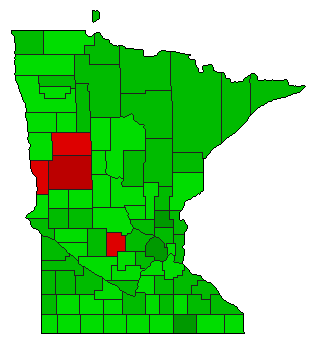 1958 Minnesota County Map of General Election Results for Amendment