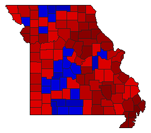 1958 Missouri County Map of General Election Results for Senator
