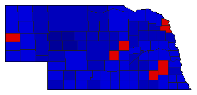 1958 Nebraska County Map of General Election Results for Senator