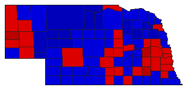 1958 Nebraska County Map of General Election Results for Governor