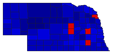 1958 Nebraska County Map of General Election Results for Secretary of State