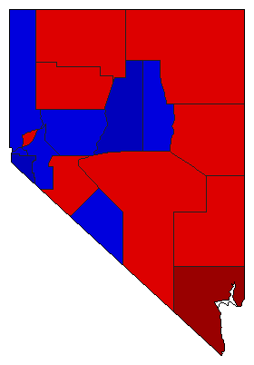1958 Nevada County Map of General Election Results for Senator