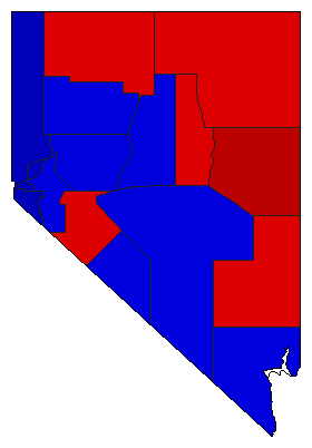1958 Nevada County Map of General Election Results for Lt. Governor
