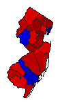 1958 New Jersey County Map of Democratic Primary Election Results for Senator