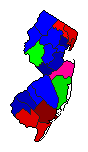 1958 New Jersey County Map of Republican Primary Election Results for Senator