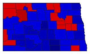 1958 North Dakota County Map of General Election Results for Insurance Commissioner