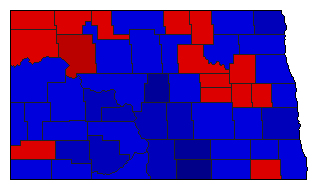 1958 North Dakota County Map of General Election Results for Agriculture Commissioner