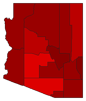 1958 Arizona County Map of General Election Results for State Treasurer
