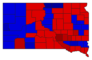 1958 South Dakota County Map of General Election Results for Lt. Governor