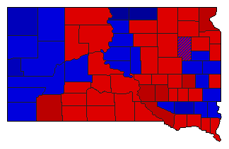 1958 South Dakota County Map of General Election Results for Secretary of State