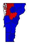 1958 Vermont County Map of General Election Results for Governor