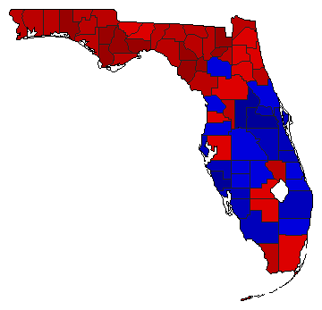 1960 Florida County Map of General Election Results for President