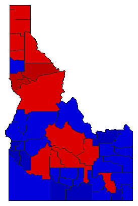 1960 Idaho County Map of General Election Results for President
