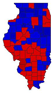 1960 Illinois County Map of General Election Results for Senator