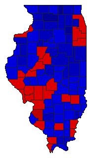 1960 Illinois County Map of General Election Results for Lt. Governor