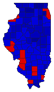 1960 Illinois County Map of General Election Results for Secretary of State