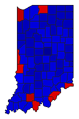 1960 Indiana County Map of General Election Results for President