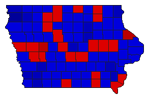 1960 Iowa County Map of General Election Results for Senator