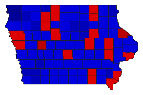 1960 Iowa County Map of General Election Results for Governor