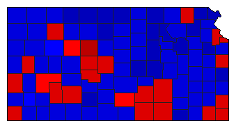 1960 Kansas County Map of General Election Results for State Treasurer