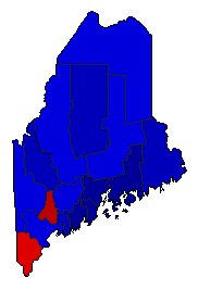 1960 Maine County Map of General Election Results for President