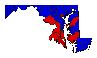1960 Maryland County Map of General Election Results for President