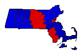 1960 Massachusetts County Map of General Election Results for Governor