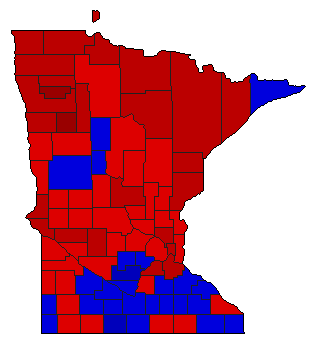 1960 Minnesota County Map of General Election Results for Senator