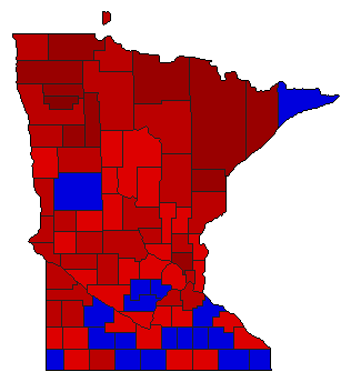 1960 Minnesota County Map of General Election Results for Secretary of State