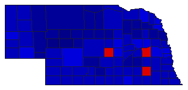 1960 Nebraska County Map of General Election Results for State Auditor