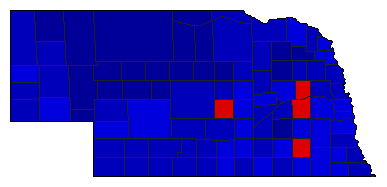1960 Nebraska County Map of General Election Results for Senator