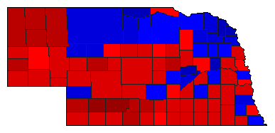 1960 Nebraska County Map of Democratic Primary Election Results for Governor