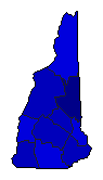 1960 New Hampshire County Map of General Election Results for Senator