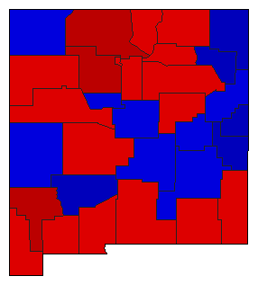 1960 New Mexico County Map of General Election Results for President