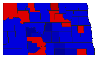 1960 North Dakota County Map of General Election Results for Agriculture Commissioner