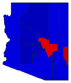 1960 Arizona County Map of General Election Results for Governor