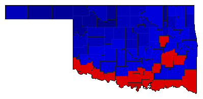 1960 Oklahoma County Map of General Election Results for President