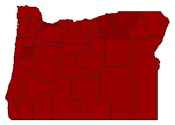 1960 Oregon County Map of Democratic Primary Election Results for Senator