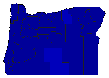 1960 Oregon County Map of Republican Primary Election Results for Senator