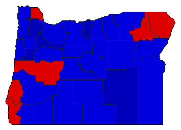 1960 Oregon County Map of General Election Results for Secretary of State