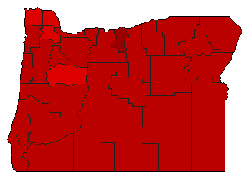 1960 Oregon County Map of Democratic Primary Election Results for State Treasurer