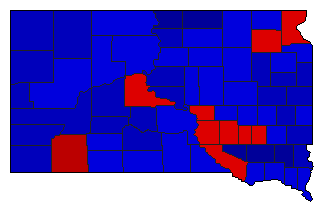 1960 South Dakota County Map of General Election Results for President